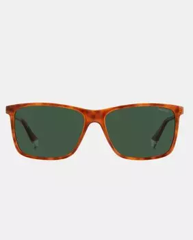 Черные мужские солнцезащитные очки прямоугольной формы с поляризационными линзами Polaroid, черный