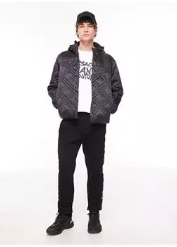 Черные мужские спортивные брюки узкого кроя с эластичной резинкой на талии 75GAAF11CF03F899 Versace Jeans Couture, черный