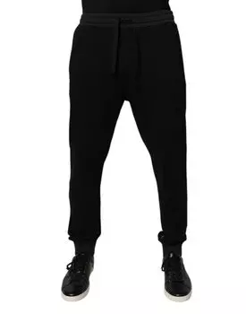 Черные мужские спортивные штаны с логотипом Jogger из хлопка Dolce & Gabbana