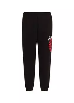 Черные мужские спортивные штаны узкого кроя с эластичной резинкой на талии 75OAAG02 Just Cavalli, черный