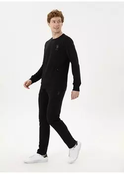 Черные мужские спортивные штаны узкого кроя с нормальной талией HENBIXIY024 U.S. Polo Assn., черный