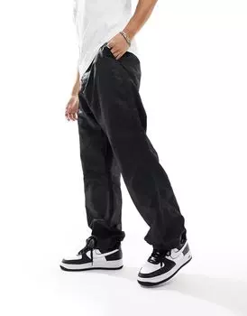 Черные нейлоновые широкие брюки ASOS