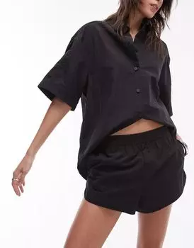 Черные нейлоновые шорты для бега Topshop