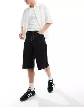 Черные нейлоновые шорты с контрастными деталями ASOS