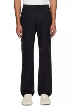 Черные непромокаемые брюки-карго Ghost из хлопчатобумажной ткани Stone Island