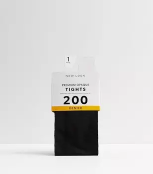 Черные непрозрачные колготки премиум-класса плотностью 200 ден New Look, черный