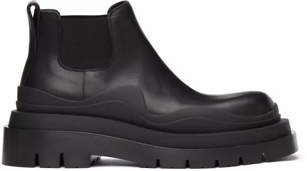 Черные низкие ботинки челси с надписью The Tire Bottega Veneta