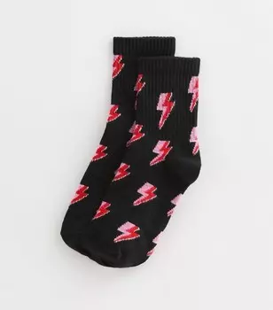 Черные носки с молниями New Look, черный