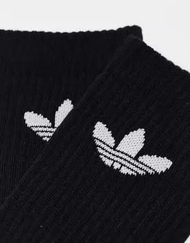 Черные носки с трилистником adidas Originals (6 штук)