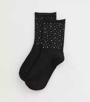 Черные носки со стразами New Look, черный