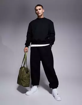 Черные объемные джоггеры ASOS
