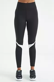 Черные облегающие женские леггинсы с завышенной талией и детальным принтом TOMMYLIFE