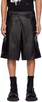 Черные обтянутые шорты из искусственной кожи Julius