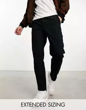 Черные однотонные базовые брюки чинос ASOS