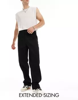 Черные однотонные брюки чинос для спецодежды ASOS DESIGN