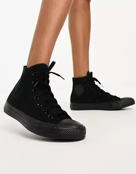 Черные однотонные кроссовки унисекс Converse Chuck Taylor All Star Hi