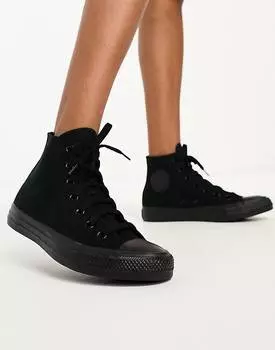 Черные однотонные высокие кеды унисекс Converse – Chuck Taylor All Star