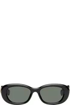 Черные овальные солнцезащитные очки GG Gucci