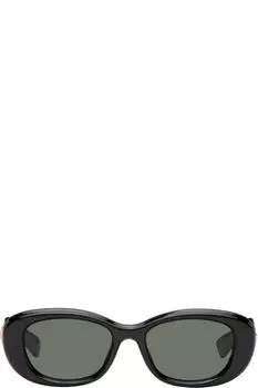 Черные овальные солнцезащитные очки Gucci