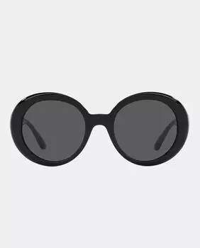 Черные овальные солнцезащитные очки из ацетата Versace, черный