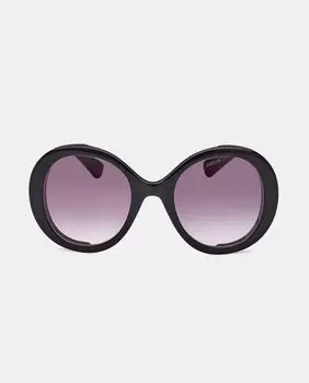 Черные овальные женские солнцезащитные очки из ацетата Max Mara, черный
