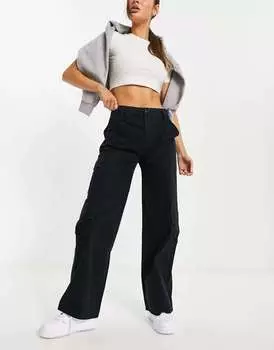 Черные оверсайз-брюки-карго с несколькими карманами ASOS
