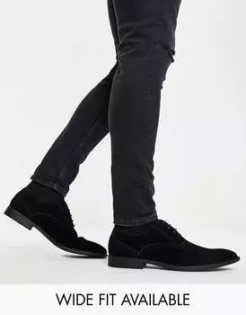 Черные оксфорды из искусственной замши ASOS DESIGN
