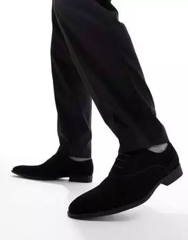 Черные оксфорды из искусственной замши ASOS DESIGN