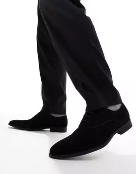 Черные оксфорды из искусственной замши ASOS DESIGN