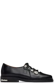 Черные оксфорды из жесткой кожи на шнуровке Toga Pulla