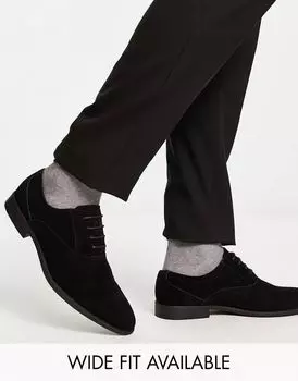 Черные оксфорды с эффектом замши ASOS