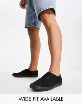 Черные парусиновые кеды ASOS DESIGN Оксфорд