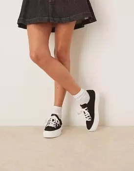 Черные парусиновые кроссовки на плоской платформе Calvin Klein Jeans vulc