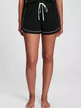 Черные пижамные шорты с контрастной окантовкой Gap, цвет black