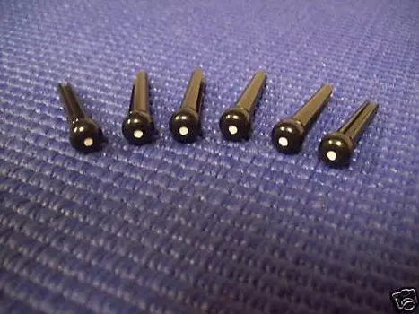 Черные пластиковые перемычки, белая точка - 6 шт. Allparts BP-0679-023