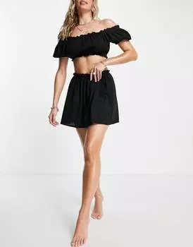 Черные плавающие пляжные шорты ASOS DESIGN