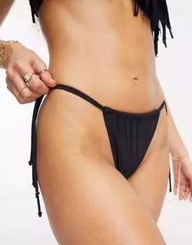 Черные плавки бикини Miss Selfridge с завязками по бокам