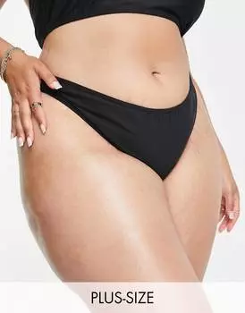 Черные плавки бикини с завышенной талией COLLUSION Plus