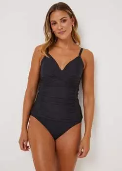 Черные плавки бикини с завышенной талией для контроля живота Papaya Holiday