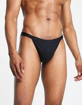 Черные плавки с завышенной талией ASOS DESIGN