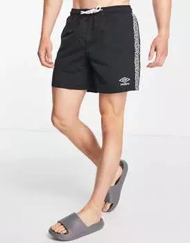 Черные плавки-шорты с логотипом Umbro по бокам