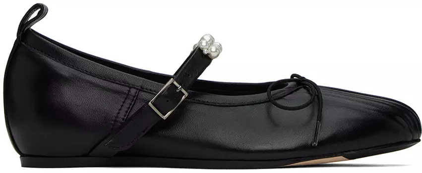 Черные плиссированные балетки Simone Rocha