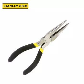 Черные плоскогубцы с острыми концами Stanley с двойной пластиковой ручкой 84-100-23