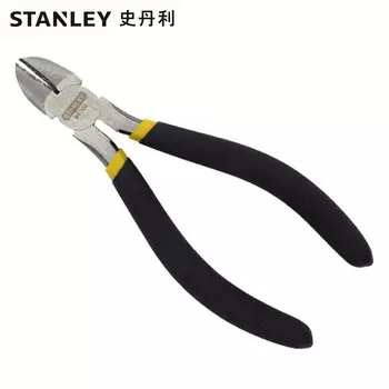 Черные плоскогубцы Stanley с двойной пластиковой ручкой, диагональные плоскогубцы 5 дюймов, кусачки, плоскогубцы со смещением, кусачки 84-104-23