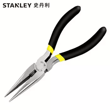 Черные плоскогубцы Stanley с двойной пластиковой ручкой, 5-дюймовые плоскогубцы двойного назначения с игольчатыми плоскогубцами 84-100-23