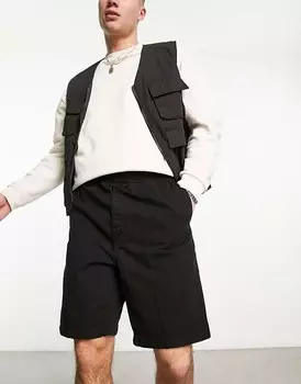 Черные плотницкие шорты Carhartt WIP Flint Regular