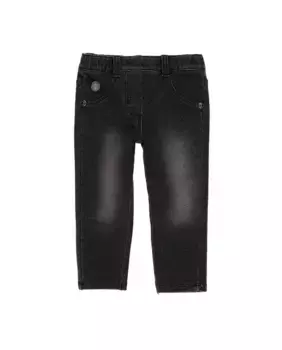 Черные плюшевые джинсовые брюки для девочки Boboli, черный