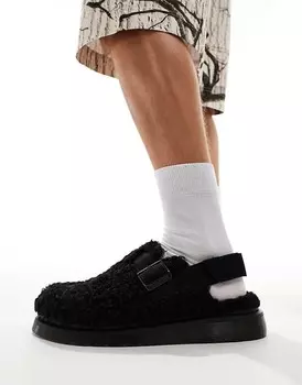 Черные плюшевые мюли Dr Martens Jorge II на подкладке из искусственного меха