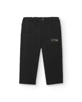 Черные плюшевые штаны для мальчика с карманами Tuc tuc