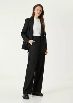 Черные полосатые брюки Beymen